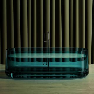 Прозрачная ванна ABBER Kristall AT9708Aquamarin из полиэфирной смолы 170x75см бирюзовый